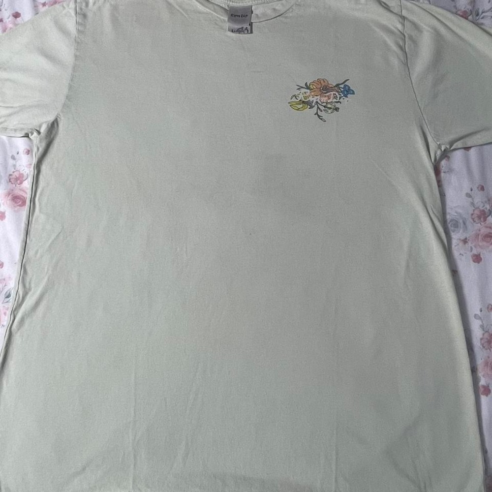 RipNDip Tiger Floral‎ Graphic T-Shirt Size Large White Cat Streetwear 22x28